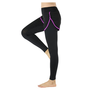 ARSUXEO Women Yoga Running Pants Two-Piece Compression Tights Elastic Exercise Trousers