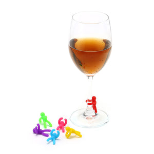 6 Pcs Silicone Wine Charm Wine Glasses Cocktail Drinks Drinking Maker Bar Tools