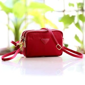 Women Water Resistant Multi-slot Clutch Bags Nylon Solid Mini Crossbody Bag