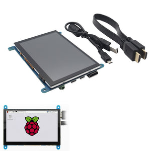 5 Inch 800x480 HDMI Touch Capacitive LCD Screen With OSD Menu For Raspberry Pi 3 B+ / BB Black