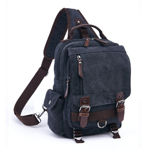 Men Women Canvas Chest Bag Travel Backpack School Bag