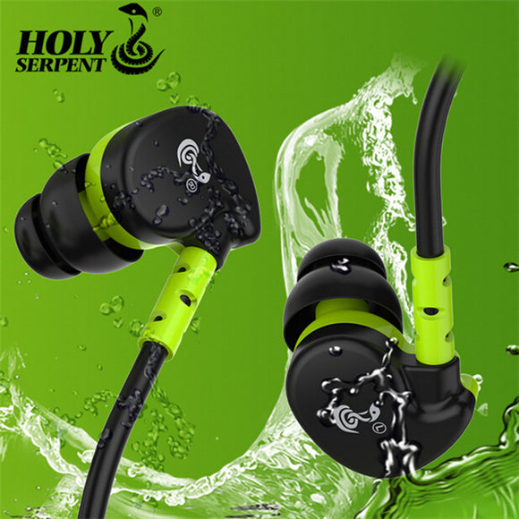 HOLY SERPENT V7 Sport In-ear Bass Waterproof Wired Control Headphone Earphone With Mic