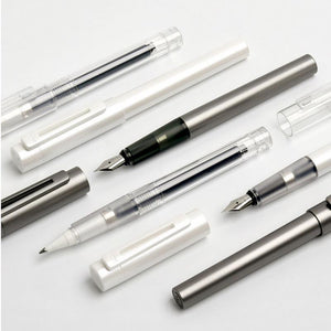 SKY Collection Fountain Pen Ball Pen Writing Set Black Barrel Classic Design 0.5mm Nib Black Ink