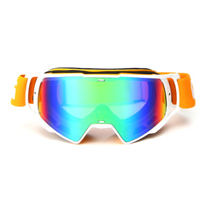 Motocross Goggles Off Road ATV Bike Helmet Eyewear Anti-UV Orange Frame