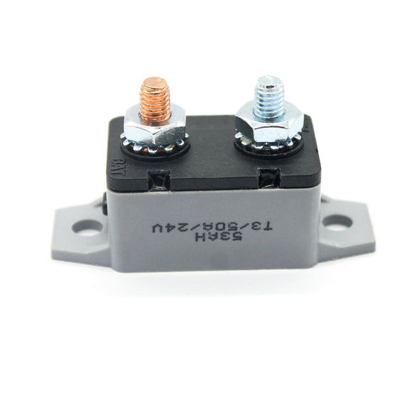 Manual Reset Circuit Breaker 20 30 40 50 AMP Stud Bolt Type Dual Battery Fuse 14-28V For Car Boat Truck