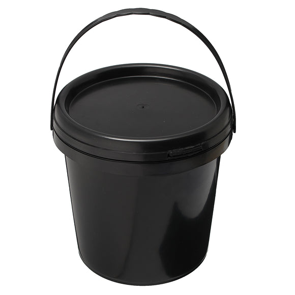5L Plastic Round Water Bucket Hydroponics System DWC Black Thick Chemical Barrel with Lid Handle
