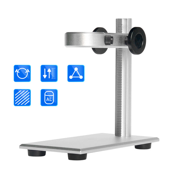 Y01 Silver Microscope Metal Bracket Aluminum Alloy Stand Bracket Holder for Digital Microscope Diameter: 23mm-35mm