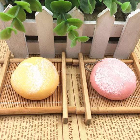 Squishy Squeeze Rice Ball Toy Simulate Japan Pastry Bread Soft Toy Key Chain Cell Phone Strap