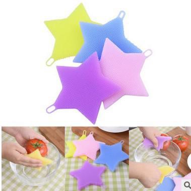 Food Grade Silicone Five Pointed Star Bowl Cleaning Brushes