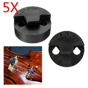 5pcs Double Hole Rubber Round Bridge Practice Violin Mute For Violin Fiddle