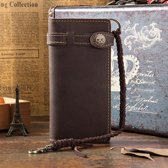 Men Genuine Leather Vintage Wallet Outdoor Phone Bag Card Holder