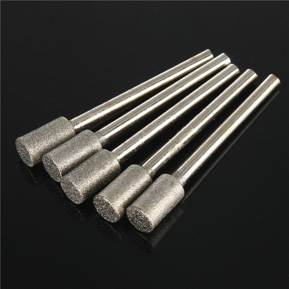 5pcs 3mm Shank 6mm Head Diamond Rotary Burr File for Dremel