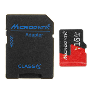 Microdata 16GB C10 U1 Micro TF Memory Card with Card Adapter Converter for TF to SD