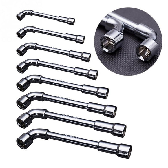 6/7/8/9/10/11/12/13mm L Type Pipe Perforation Elbow Wrench Double Head Outer Hexagon Sleeves Wrench