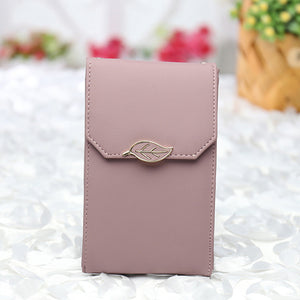 Women PU Leisure Style Wallet Card Holder Crossbody Bag 5.5 Inches Phone Bag