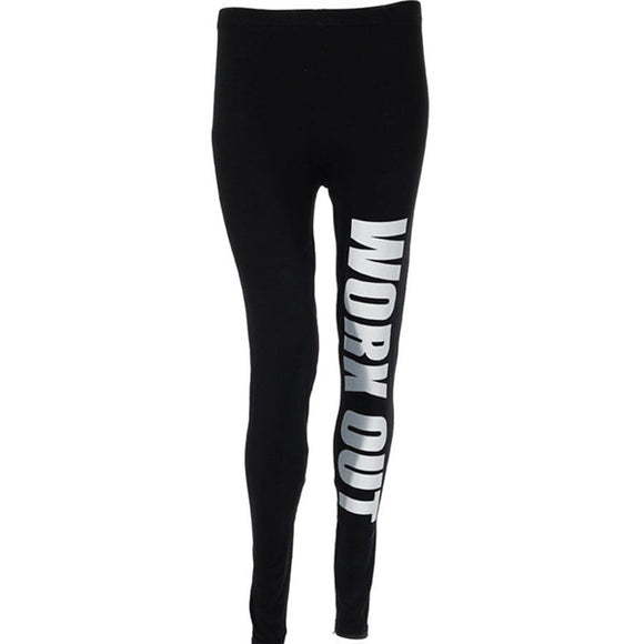 Athleisure Letter Printed Yoga Running Sport Workout Pant High Waist Cropped Legging Fitness