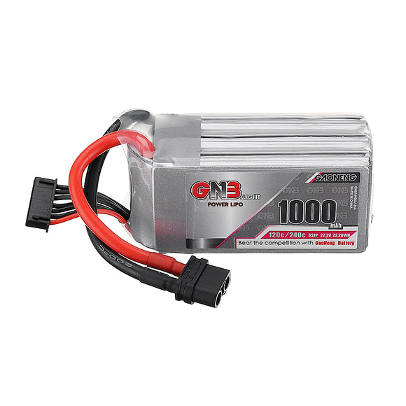 Gaoneng 22.2V 1000mAh 120C 6S Lipo Battery XT60 Plug for FPV RC Drone