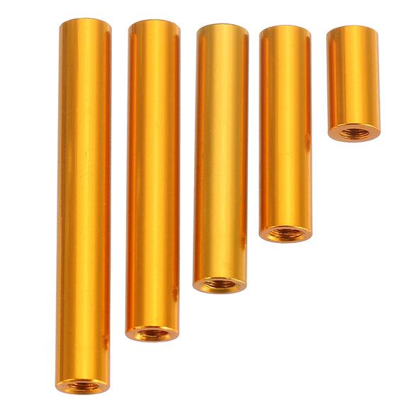 Suleve M3AR6 M3 Aluminum Alloy Standoff Studs 10-35mm Gold Round PCB Board Spacers Standoffs 10pcs