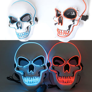 Halloween Horror Party Mask Ghost LED Lighting Glowing Festivals Props EL Cold Light Fluorescent Mask