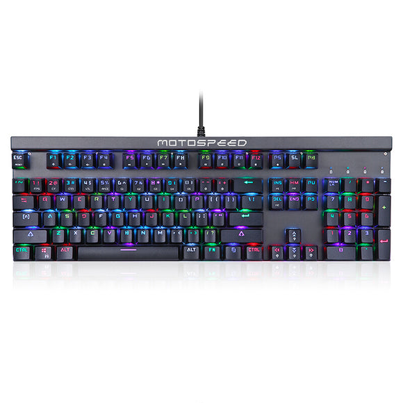 Motospeed CK103 104 Key NKRO USB Wired RGB Backlit Mechanical Gaming Keyboard Outemu Blue Red Switch