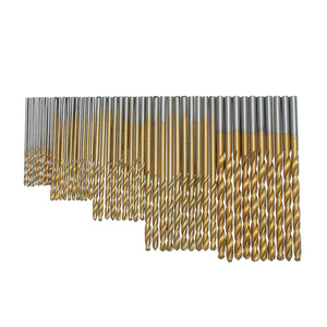 Drillpro 2 SET 1/1.5/2/2.5/3mm HSS Titanium Coated Twist Drill Bits 50PCS/SET High Speed Steel Drill Bits