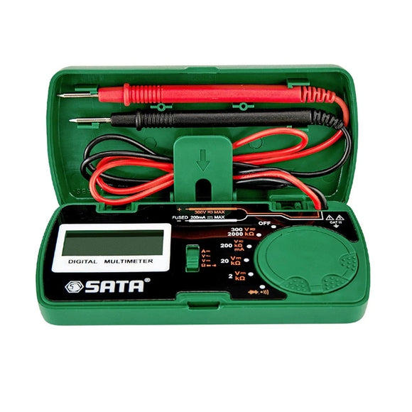 SATA DY03001 Digital Multimeter DC/AC Voltage Current Resistance Diode Measurement Accurately Troubleshoot Automotive and Household Electrical Issues