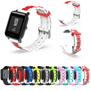 20mm Three-colour Waves Shape Watch Band Strap Replacement for Xiaomi AMAZFIT Bip Pace Youth