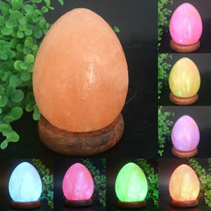 Himalayan Natural Salt Lamp Crystal Rock Carved Egg Shape USB Color Change Gifts