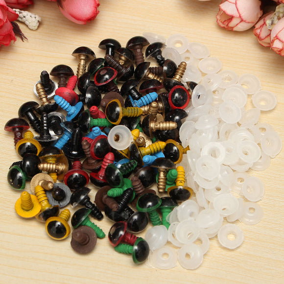 80pcs 10mm Baby Kids Handicraft Art Mix Color Plastic Safety Eyes DIY Teddy Bear Doll Plush Toys