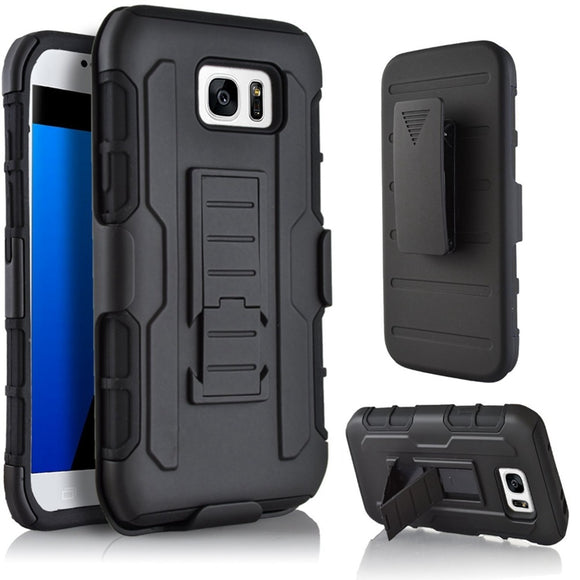 Bakeey 3 in 1 Armor Belt Clip kickstand Holder Soft TPU+Hard PC Case for Samsung Galaxy S7