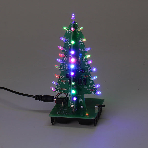 Assembled Christmas Tree RGB LED Color Light Electronic 3D Decoration Tree Children Gift Ordinary Version