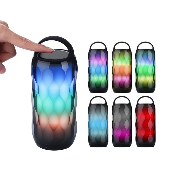 Portable HiFi LED Light Colorful Wireless bluetooth Speaker Smart Touch 2000mAh Heavy Bass Subwoofer