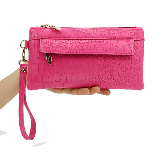 Women Crocodile Clutches Bags Zipper Long Wallet 6.0'' Phone Purse For Iphone 7P