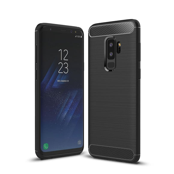 Bakeey Carbon Fiber Texture Anti Fingerprint Soft TPU Case For Samsung Galaxy S9 Plus