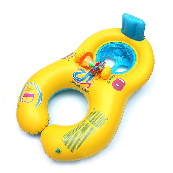 Parent-child Inflatable Swimming Ring Double Ring Kids Float Pool Toy