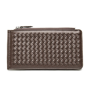 PU Leather Classic Vintage Long Wallet Leisure Business Multicard Card Holder Solid Purse