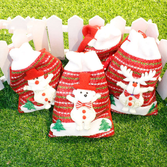 Christmas Day Stocking Packing Gift Bag Cute Santa Decoration Candy Box Stocking Christmas Gift Bags