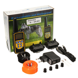 RT-880 2 Collar Electric Dog Training Collar System Adjustable Rechargeable Remote Control