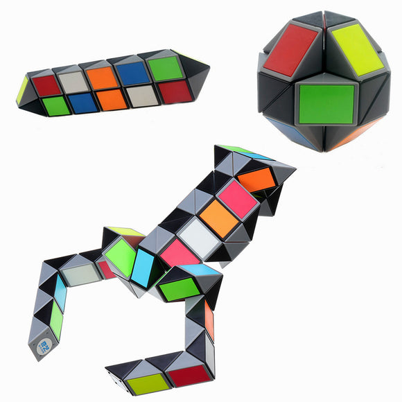 3D Colorful Magic Cube 72 Segments Speed Twist Snake Magic Cube Puzzle Sticker Educational Toys