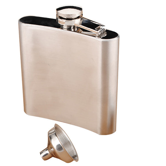 6OZ Stainless Steel Pocket Whisky Liquor 6 OZ Hip Flask With Funnel