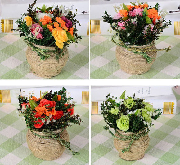 Hemp Roses Simulation Flower Plant Potted Suit Wedding Dress Decoration