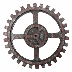 Industrial Style Wooden Gear Wall Decor Antique Home Bar Pub Hanging Art Decor 24cm