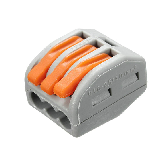 Excellway ET25 3 Pins Spring Terminal Block 10Pcs Electric Cable Wire Connectors