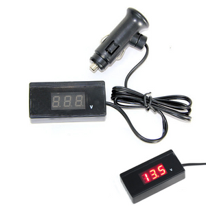 12V 24V Mini Red Led Digital Display Volt Meterr Vehicle Voltage Meter Tester With Cable