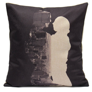 Black And White Lover Linen Cotton Throw Pillow Case Sofa Car Office Cushion Cover