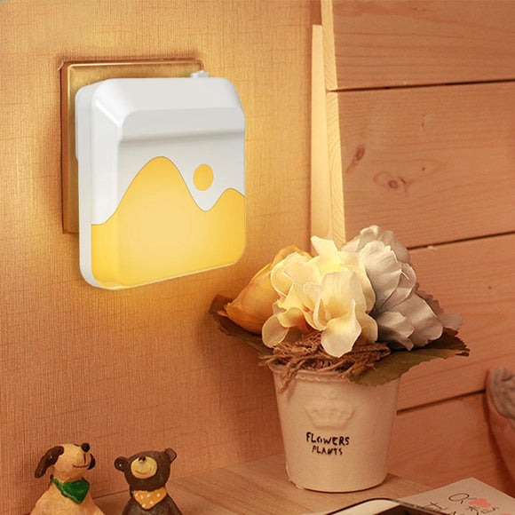 Plug-in Light Sensor Dimmable LED Night Light Bedside Wall Lamp Home Indoor Decor AC100-240V