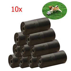 10 Roll Pet Dog Poo Bag Cat Waste Poop Pick Up Biodegradable Garbage Bags Black