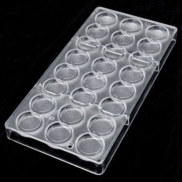 Matte Round Shaped Polycarbonate Sweet Candy Mold 24 Cavity DIY PC Chocolate Mould Tray