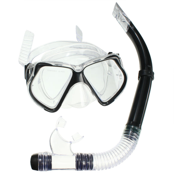 Silicone Scuba Diving Equipment Dive Mask Dry Snorkel Set Snorkeling Gear