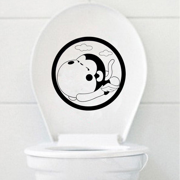 Monkey Waterproof Toilet Seat Cover Closetool Sticker Bathroom Wall Decal Home Decor